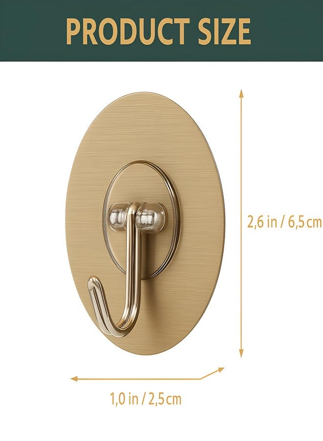 DALUCI Big Size Self Adhesive Hooks Wall Hooks for Hanging - Heavy Duty Wall Hanger Hook for Bathroom, Kitchen, Home & Office, Towels & Utensils - Hooks for Wall Heavy Items (Golden-Round, 20) - Image 4